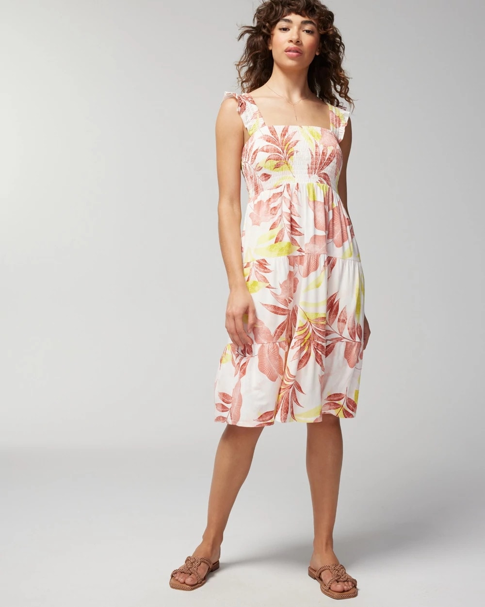 Smocked Flutter Sleeve Mini Bra Dress