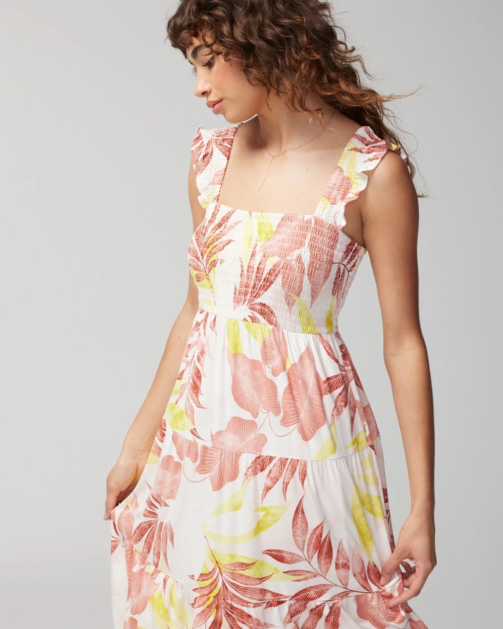 Smocked Flutter Sleeve Mini Bra Dress