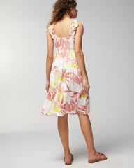 Smocked Flutter Sleeve Mini Bra Dress