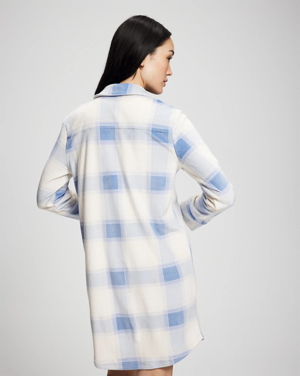 Long-Sleeve Notch Collar Sleepshirt