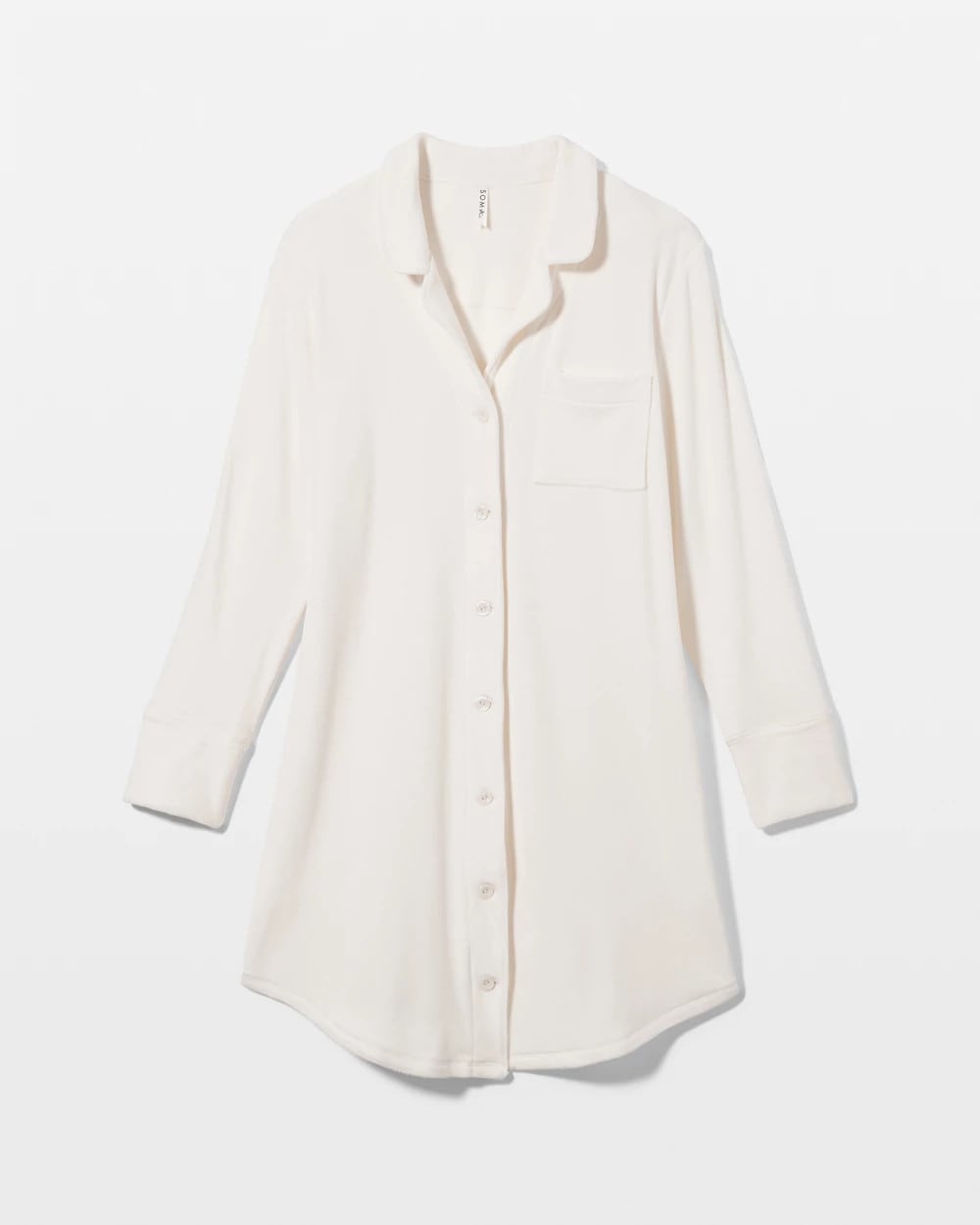 Long-Sleeve Notch Collar Sleepshirt