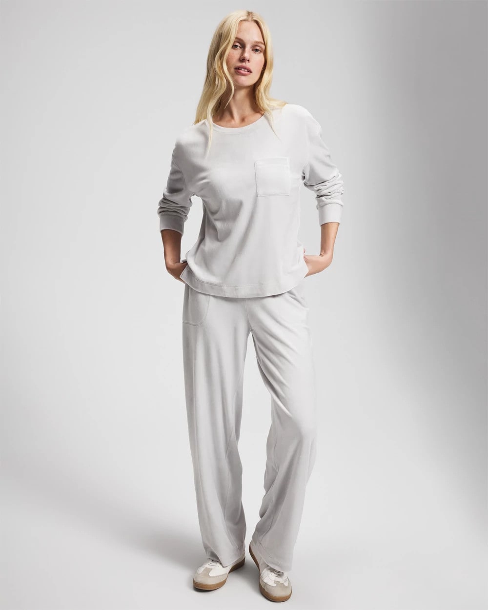 Velour Crewneck Sweatshirt