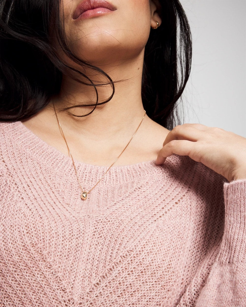 Shimmer Cable Knit Sweater