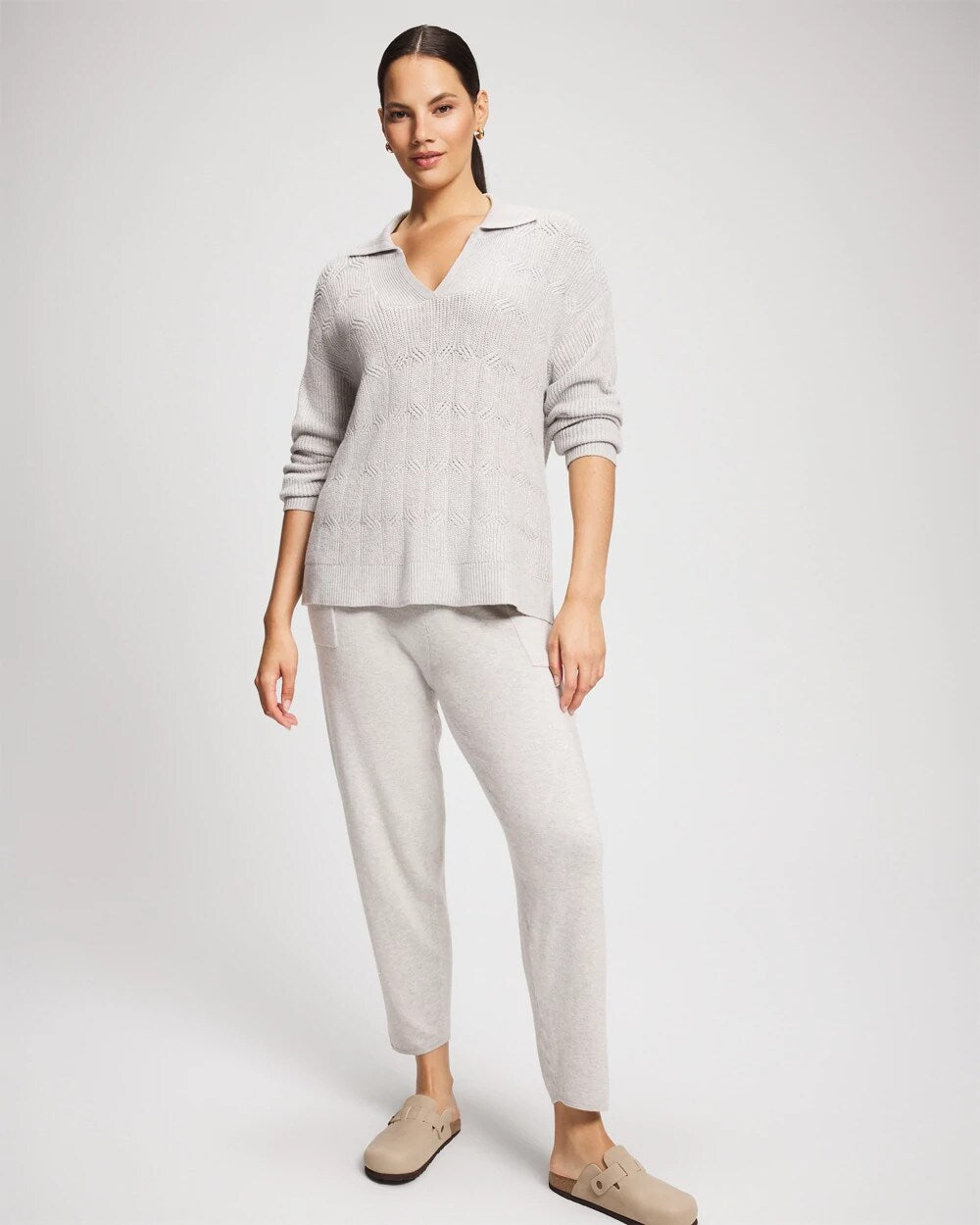 Premier Knit Cable Knit Collared Sweater