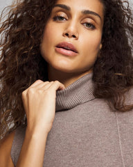 Premier Knit Sweater Turtleneck Sleeveless Top