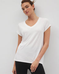 Rib Knit V-Neck Tee