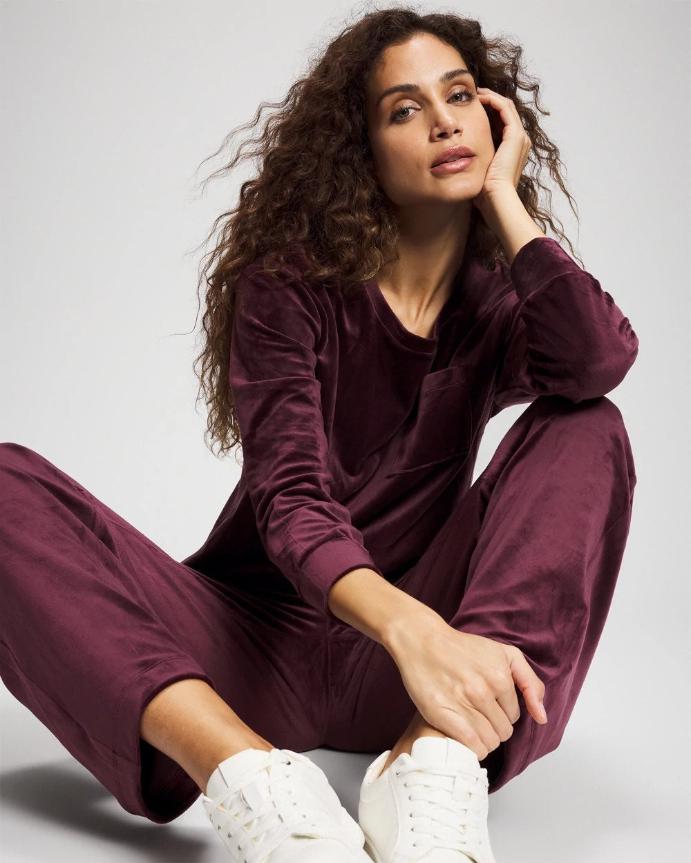 Velour Straight Leg Pants