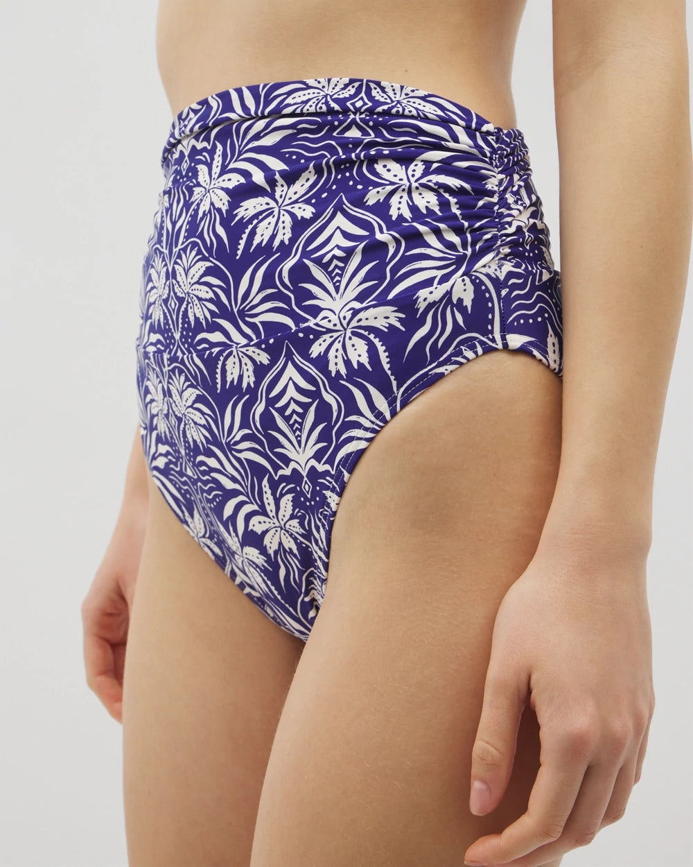 Ruched High-Waist Bikini Bottom