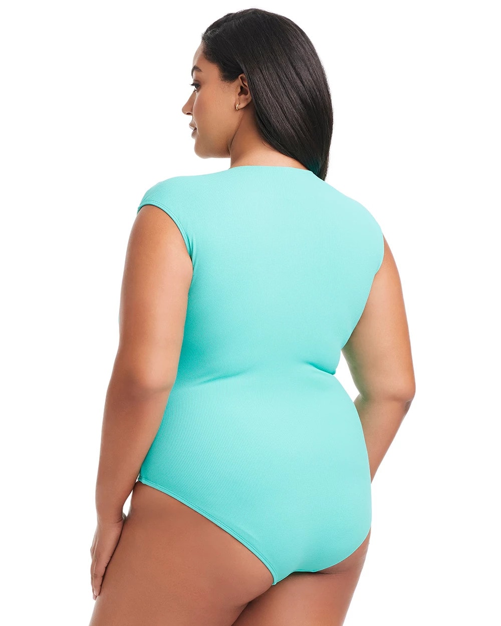 Pique Ole Cap Sleeve Surplice One Piece