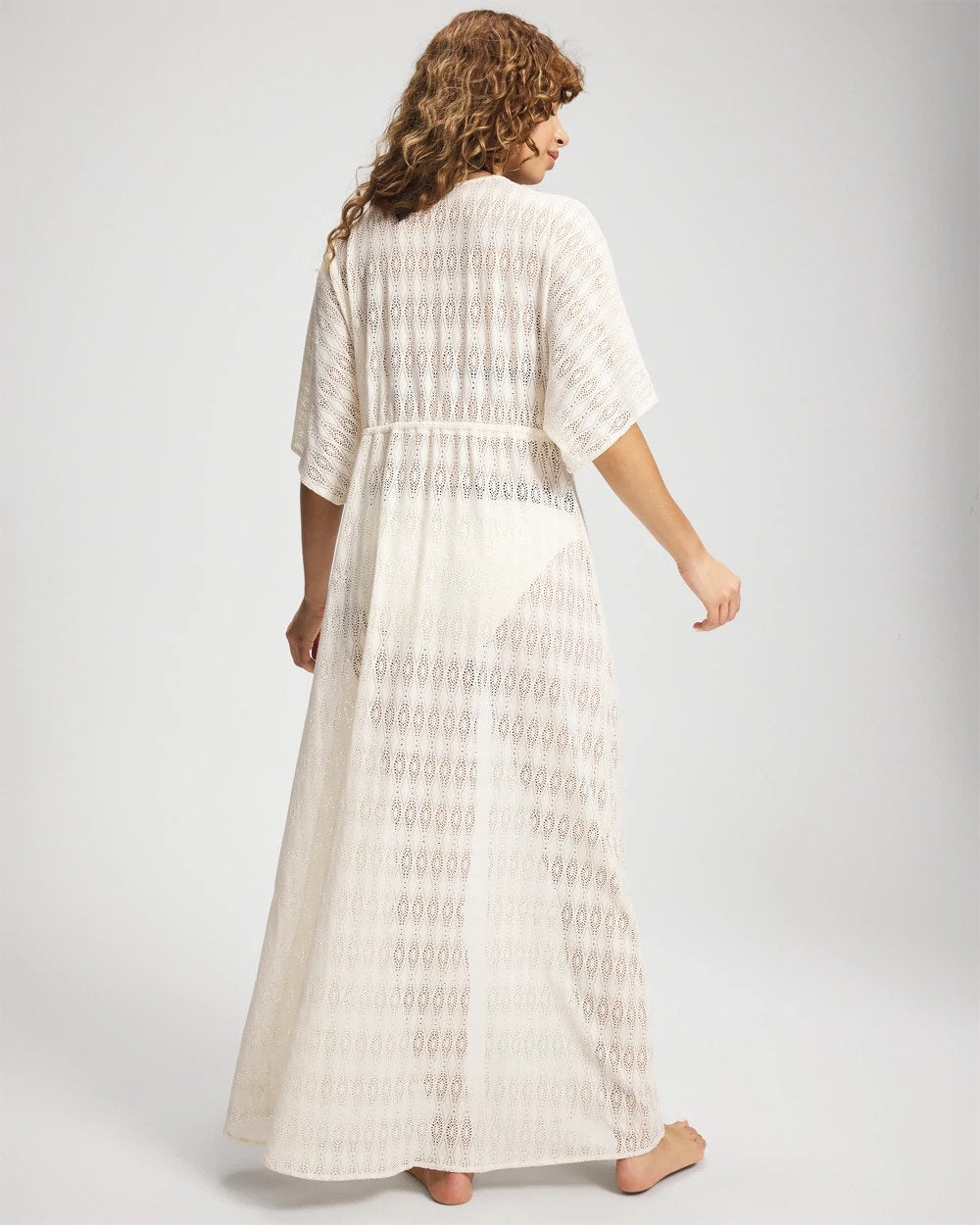 Sunkissed Crochet Open-Front Caftan