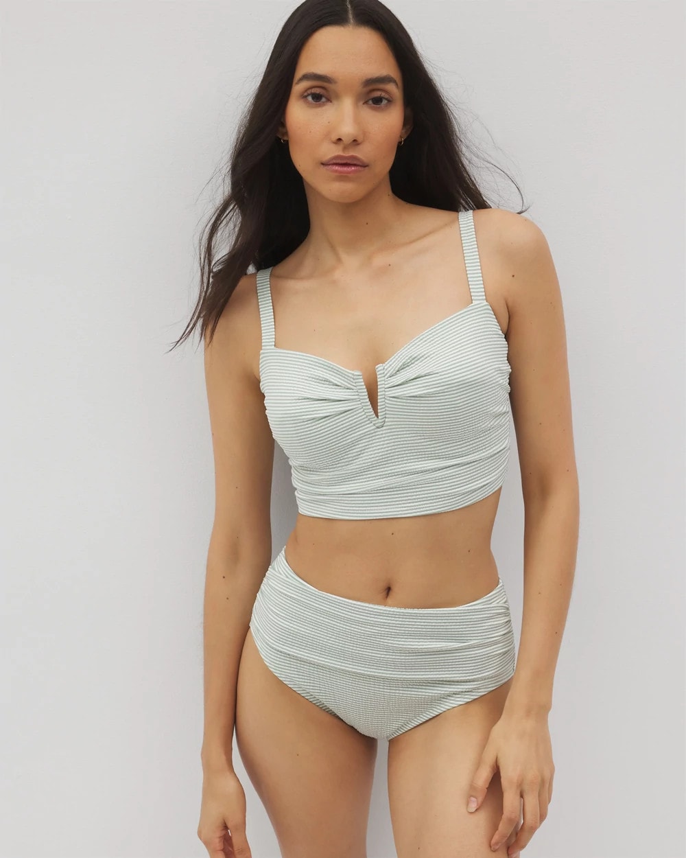 Seersucker High-Waist Bottoms