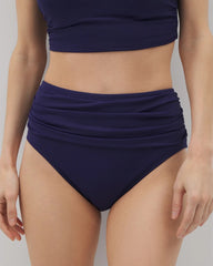 Ruched High-Waist Bikini Bottom