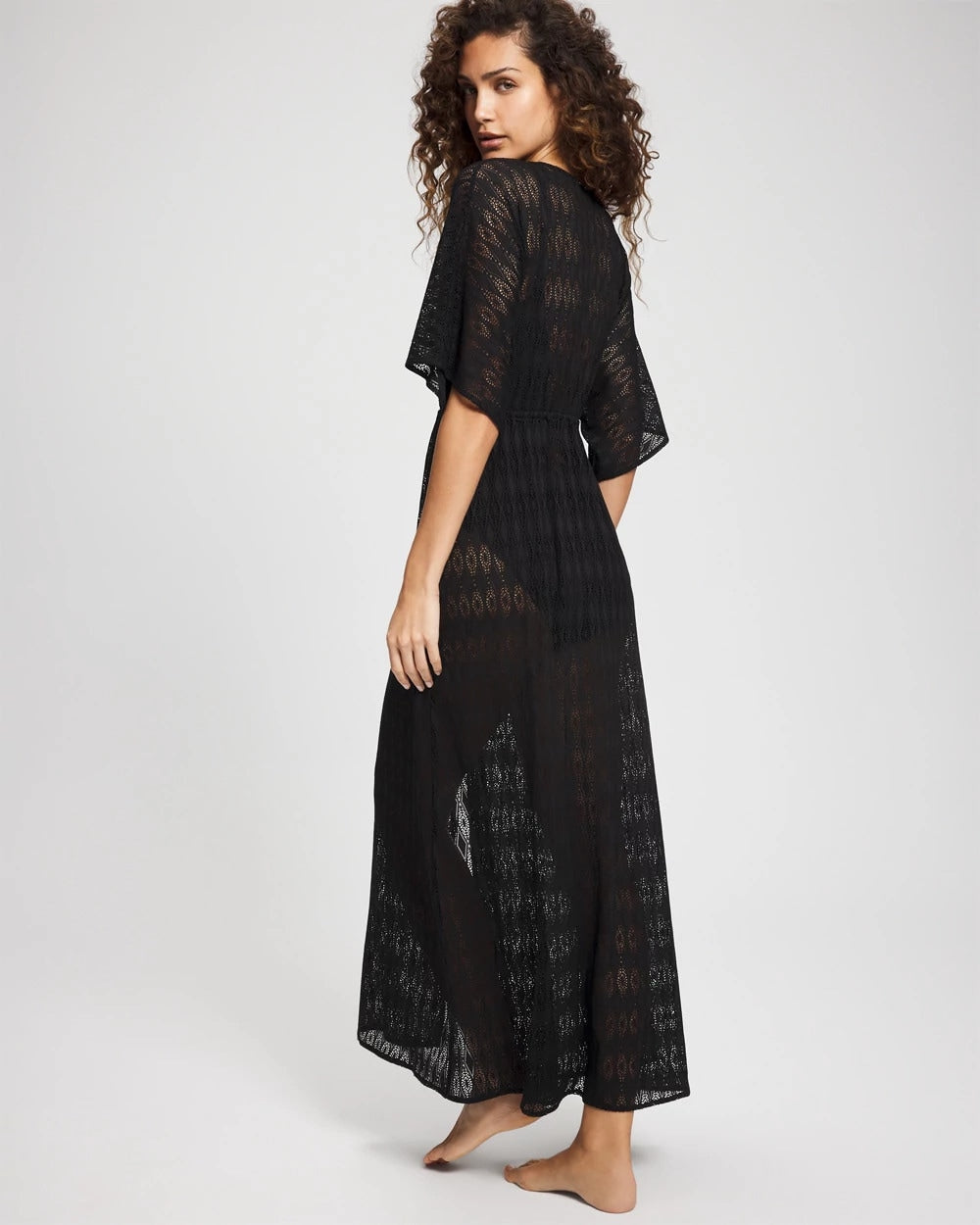 Sunkissed Crochet Open-Front Caftan