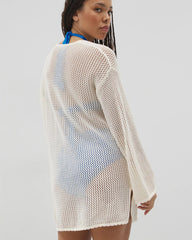Cotton Crochet-Style Shift Cover-Up
